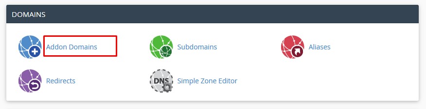 addon domain section cpanel121715